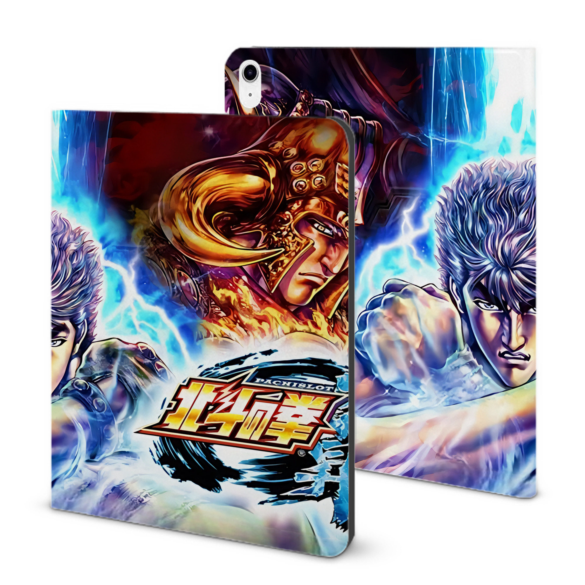 （画像用） 北斗の拳 Fist of the North Star IPad ケース ブック型 PUレザー TPU 耐衝撃 軽量 薄型 ペン収納なし 全面保護 IPad 各モデル対応